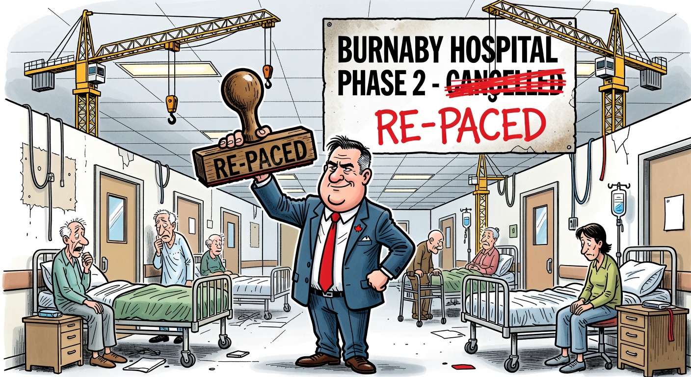 NDP politician stamps RE-PACED over cancelled Burnaby Hospital construction
