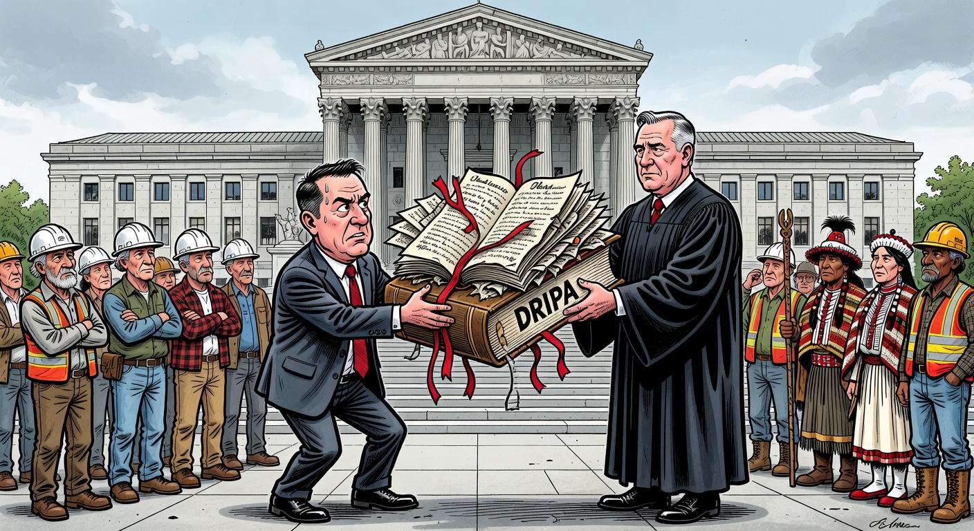 Editorial cartoon about B.C.’s DRIPA uncertainty going to the Supreme Court of Canada
