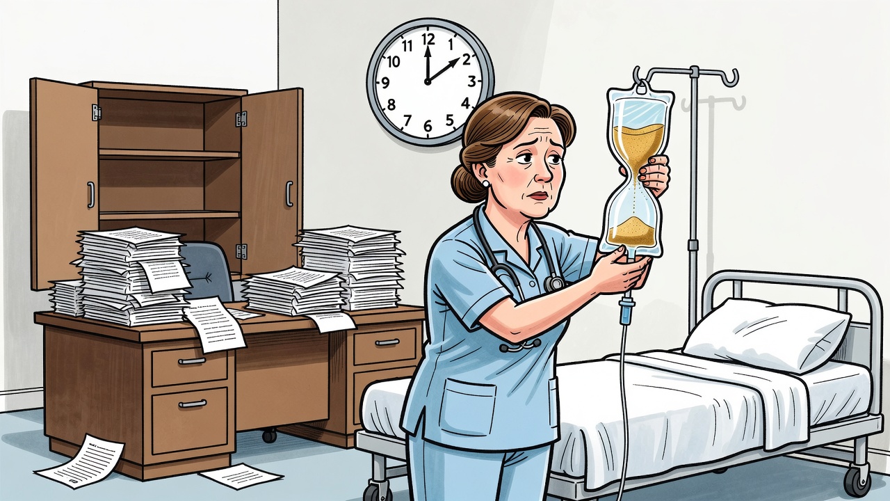 Editorial cartoon about B.C. nurses issuing 72-hour strike notice while hospital pressures build