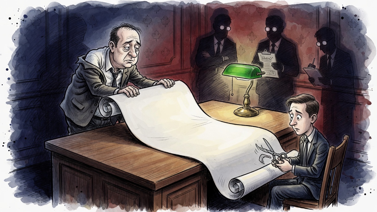 Editorial cartoon of David Eby leaving an enormous unpaid provincial bill on the next premier’s desk